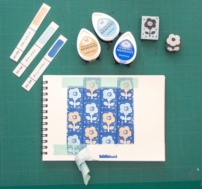 rubber stamp floral design